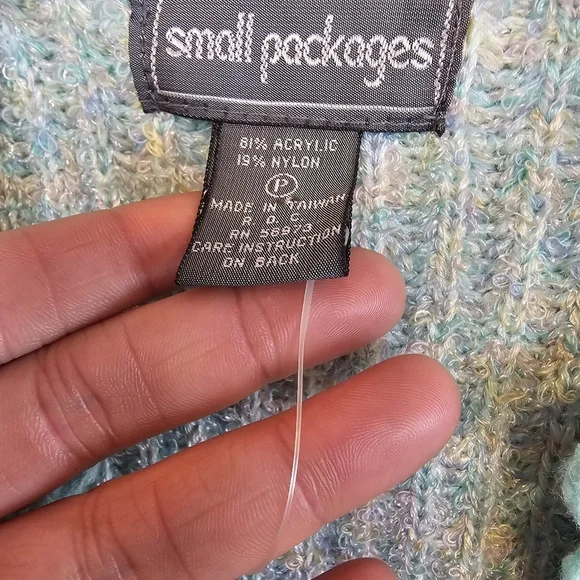 Nwot Vintage Twee Coquette Scalloped Hem Open Front Sweater Rainbow Knit - Picture 3 of 6